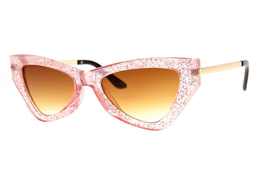 Butterfly Sunglasses in Pink Glitter & Gold