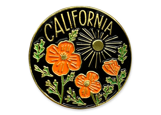 California Poppy Sun Enamel Pin