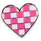 Checker Heart Enamel Pin in Pink