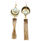 Crescent Tassel Earrings with Amazonite