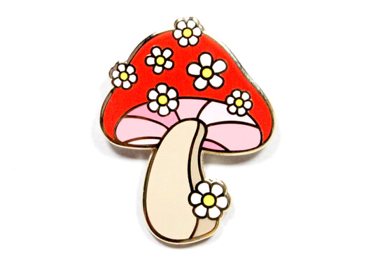 Daisy Mushroom Enamel Pin