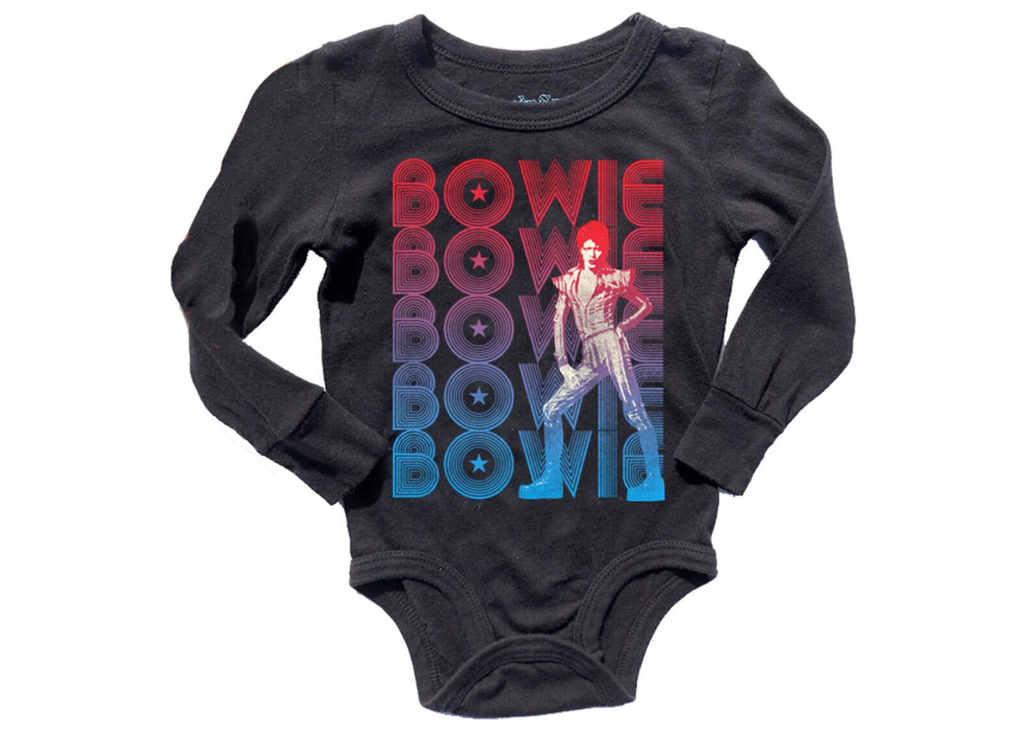 David Bowie Glam Star Long Sleeve Baby Onesie