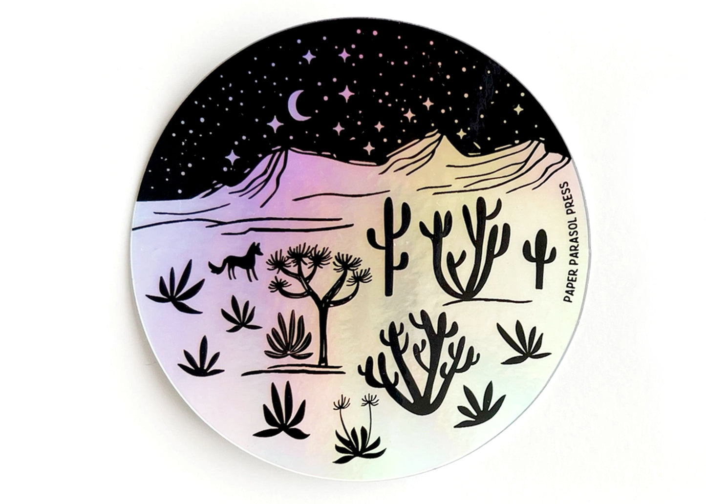 Desert Landscape Holographic Sticker