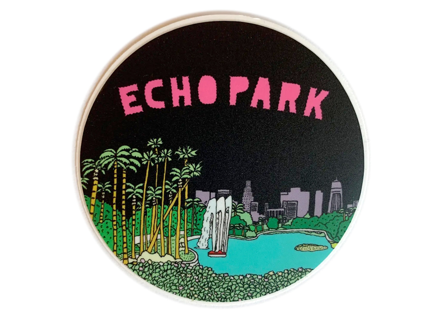 Echo Park At Night Sticker
