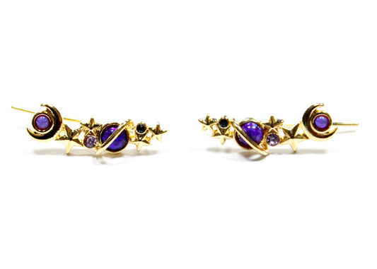Galaxy Crawler Earrings in Dark Mode