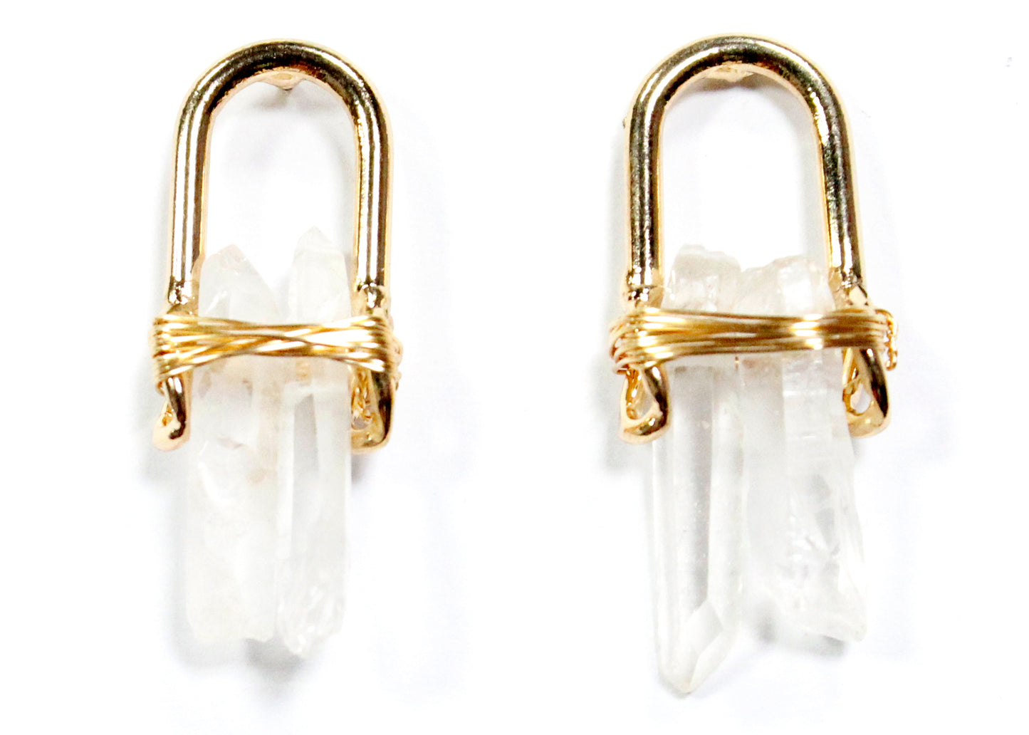 Gemstone Stud Earrings in Quartz