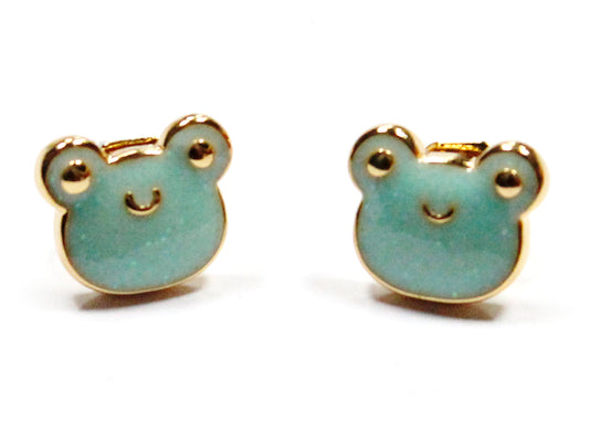 Glitter Frog Stud Earrings