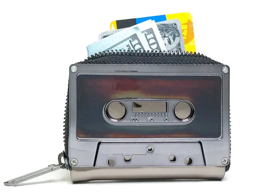 Retro Cassette Tape Wallet in Gunmetal