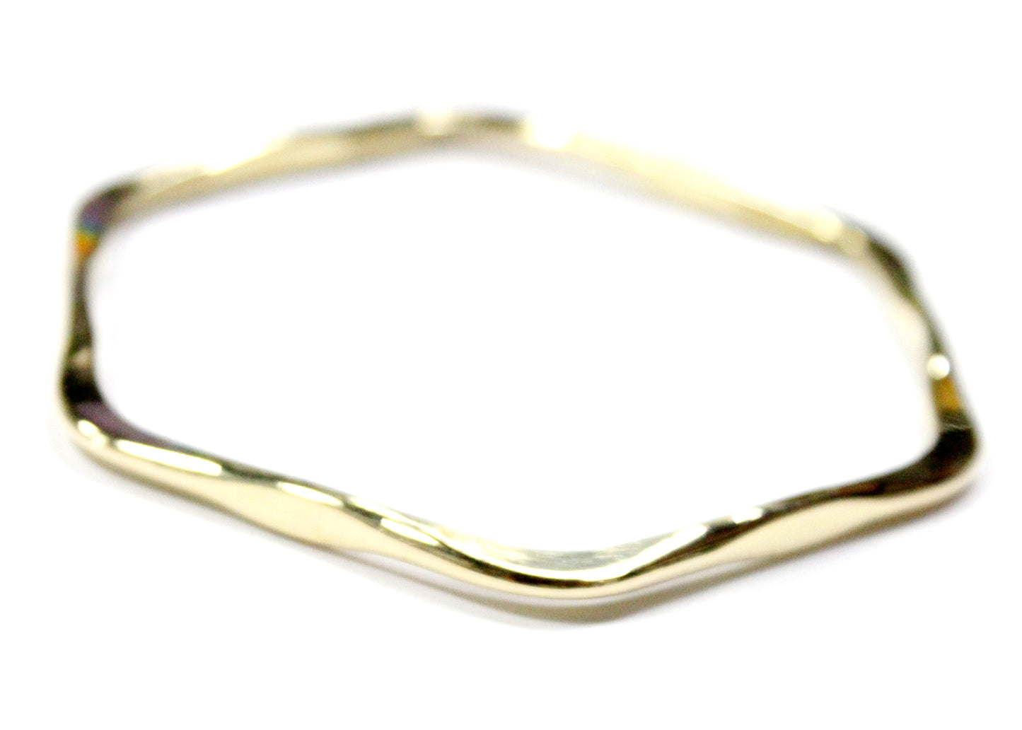 Hexagon Bangle Bracelet in Brass