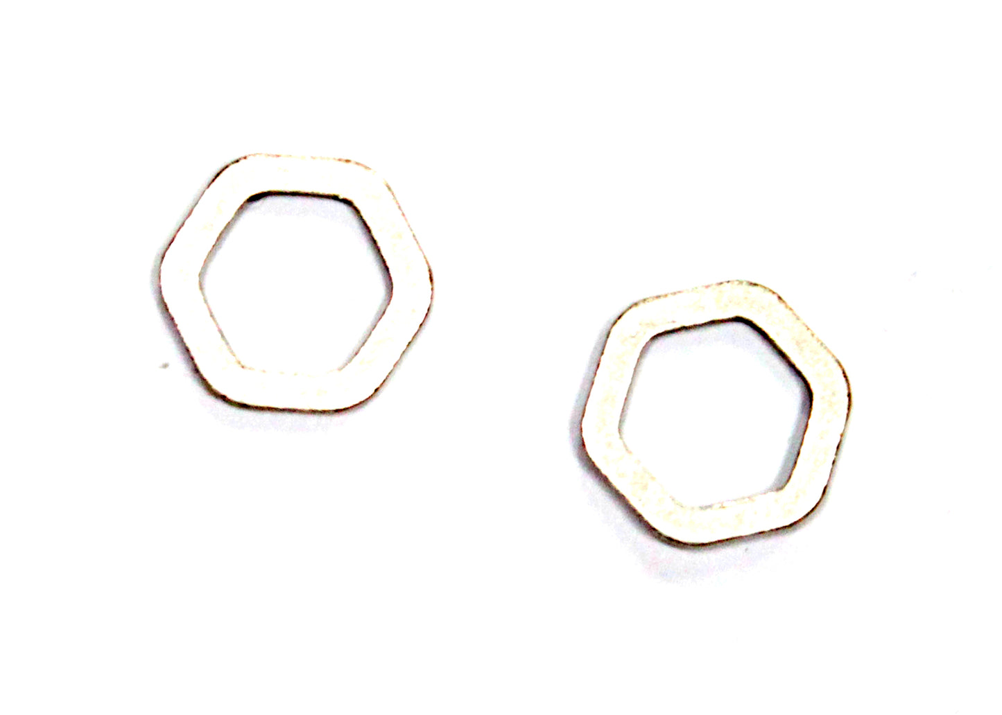 Geo Hexagon Stud Earrings in Silver