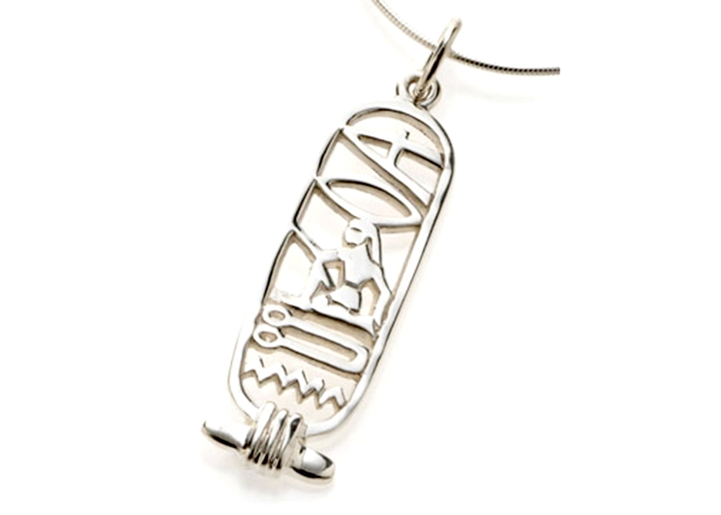 I Love You Cartouche Necklace in Silver