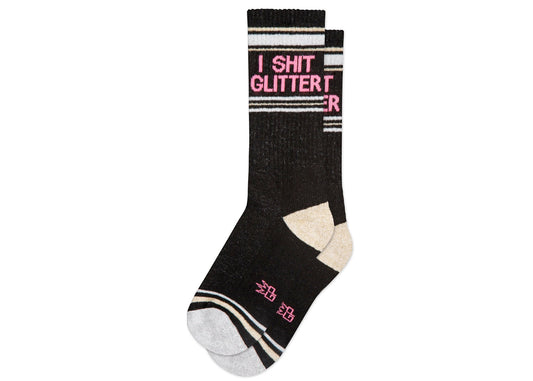 I Shit Glitter Ribbed Gym Socks