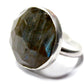 Large Faceted Round Ring in Labradorite