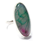 Large Oval Ring in Pink & Green Dragon Vein Agate
