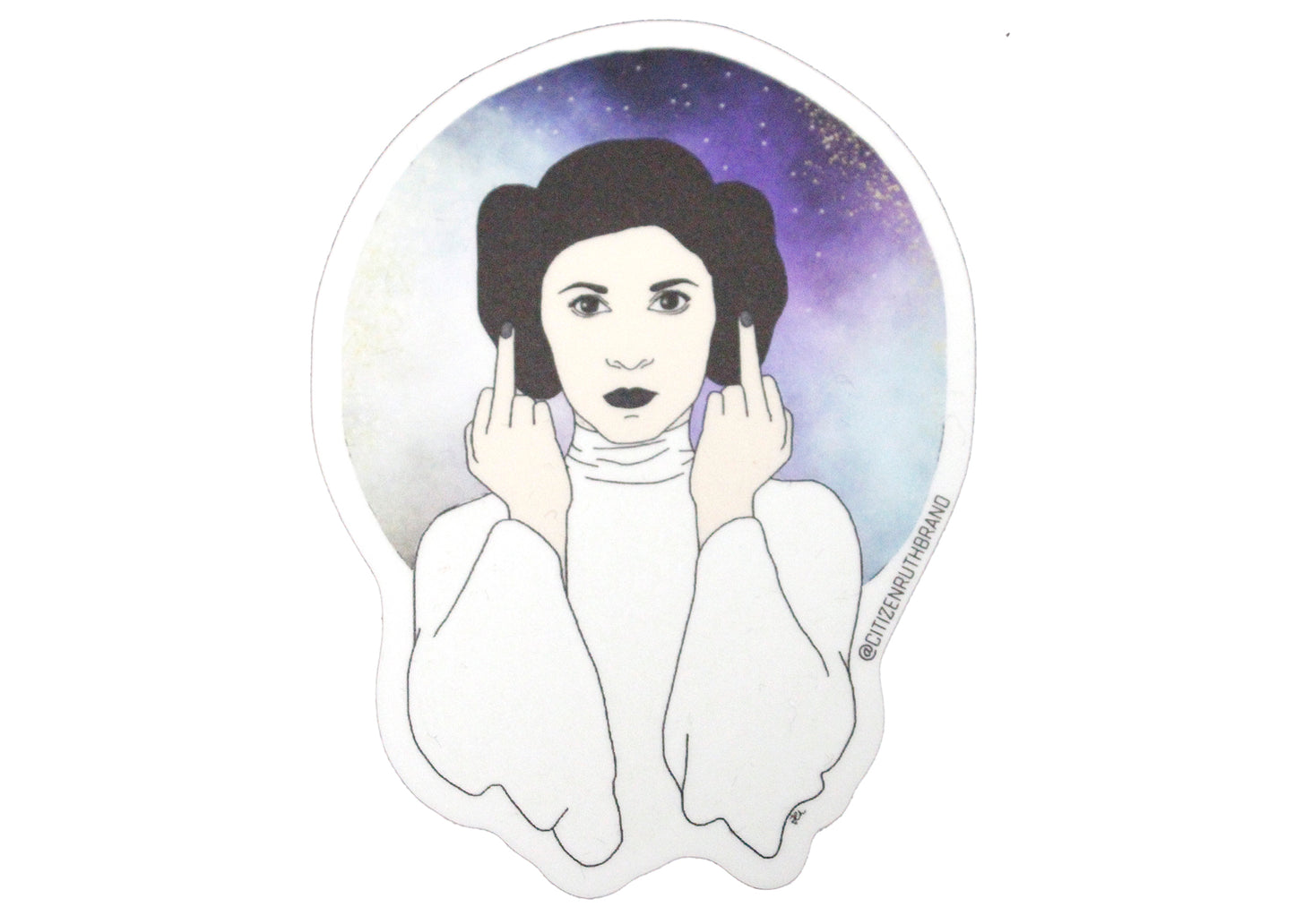 Princess Leia Middle Finger Sticker