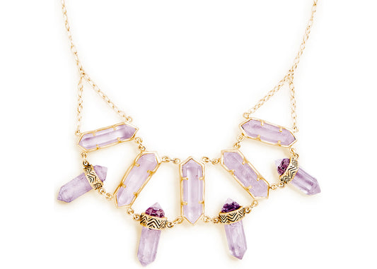 Lonna Love Necklace in Gold & Amethyst