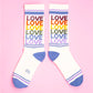 Love Retro Rainbow Gym Socks