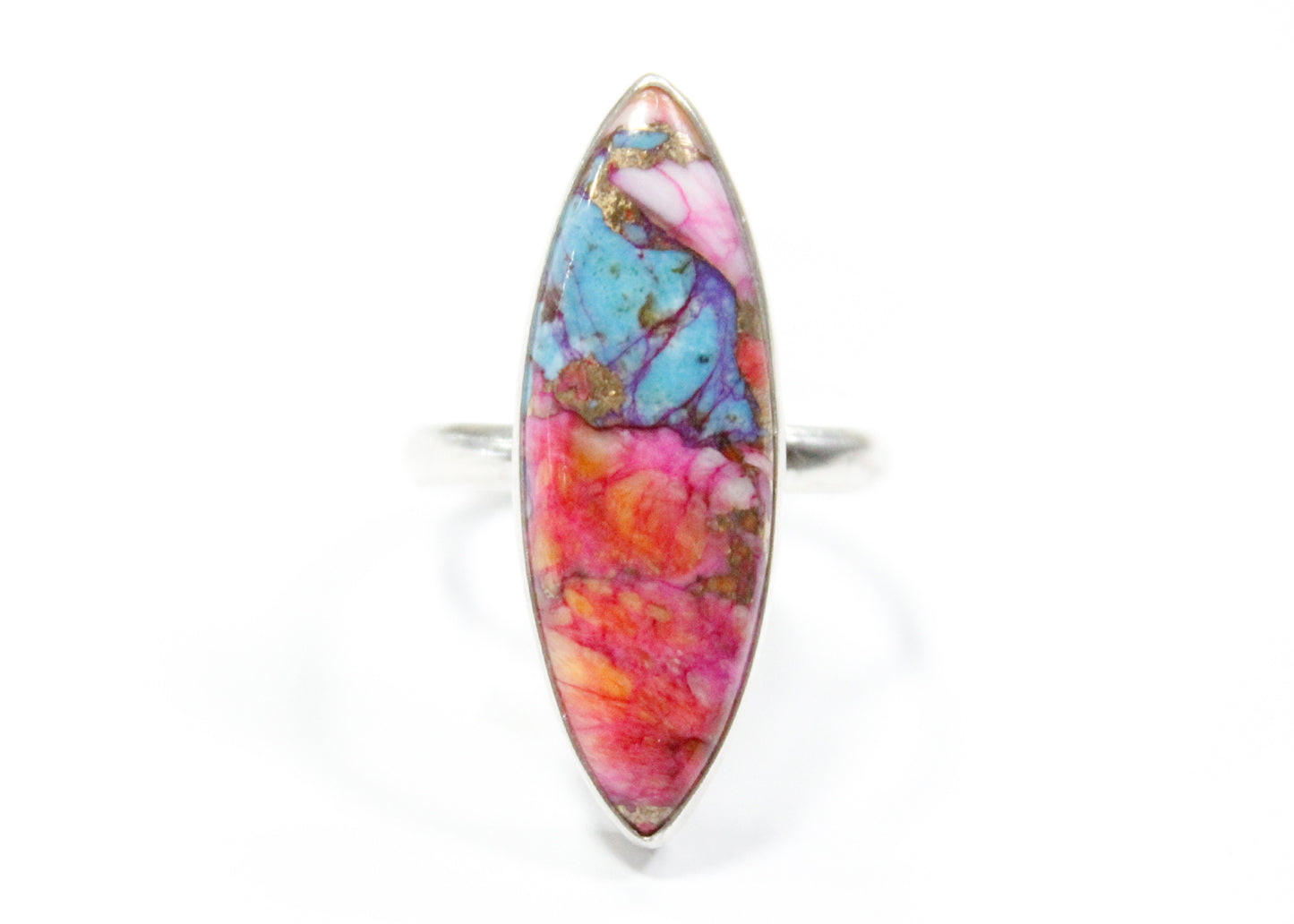 Marquise Cut Dahlia Copper Turquoise Ring