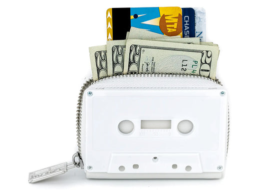 Retro Cassette Tape Wallet in Matte White
