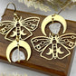Moth & Moonphase Earrings in Gold