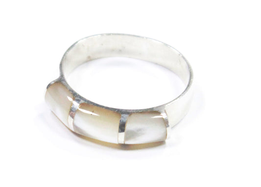 Mother of Pearl Bars Ring