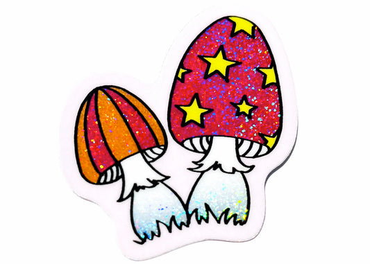 Mushroom Babies Glitter Sticker