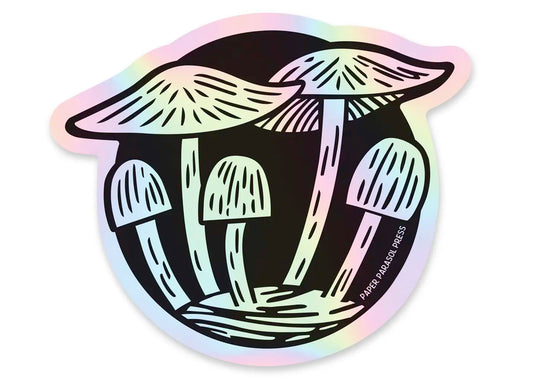 Mushroom Cluster Holographic Sticker