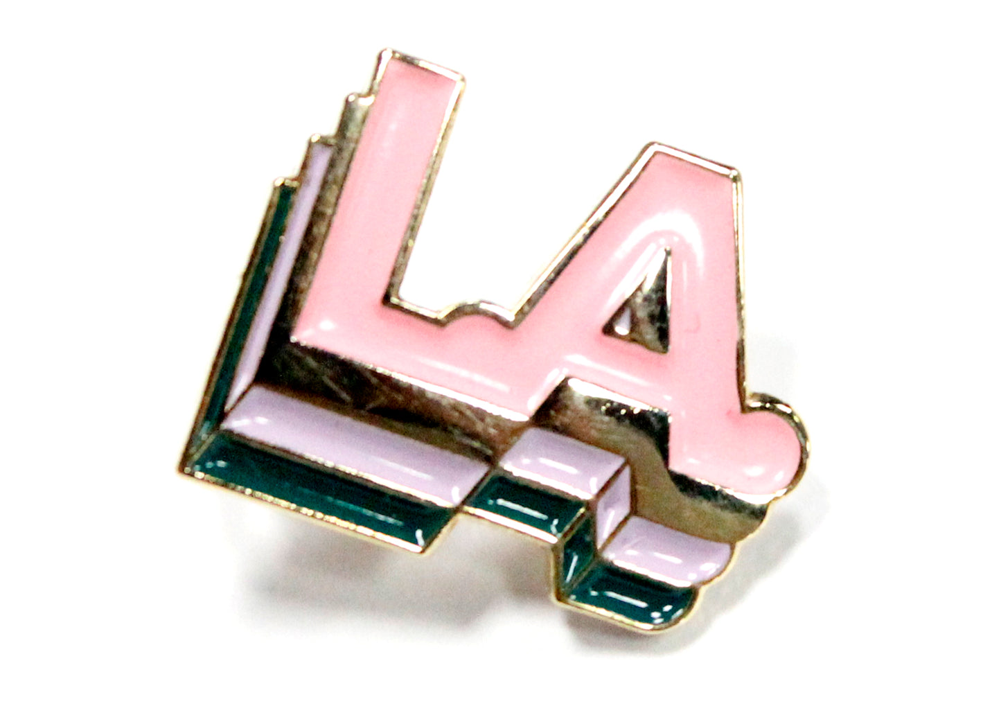 Los Angeles Enamel Pin in New Polished Gold