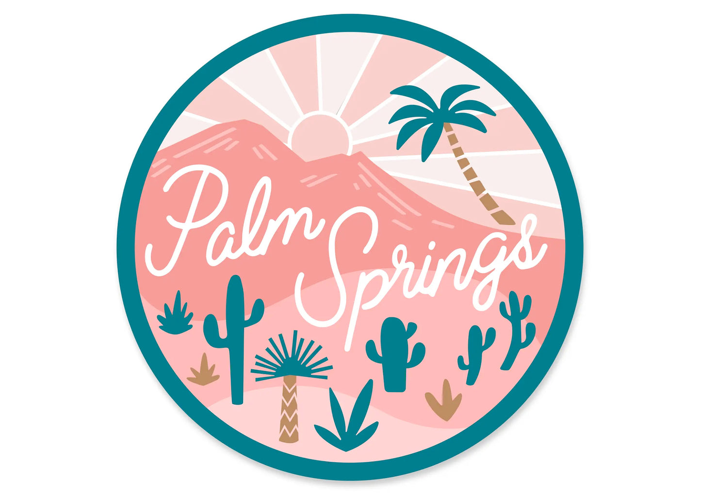 Palm Springs Round Sticker