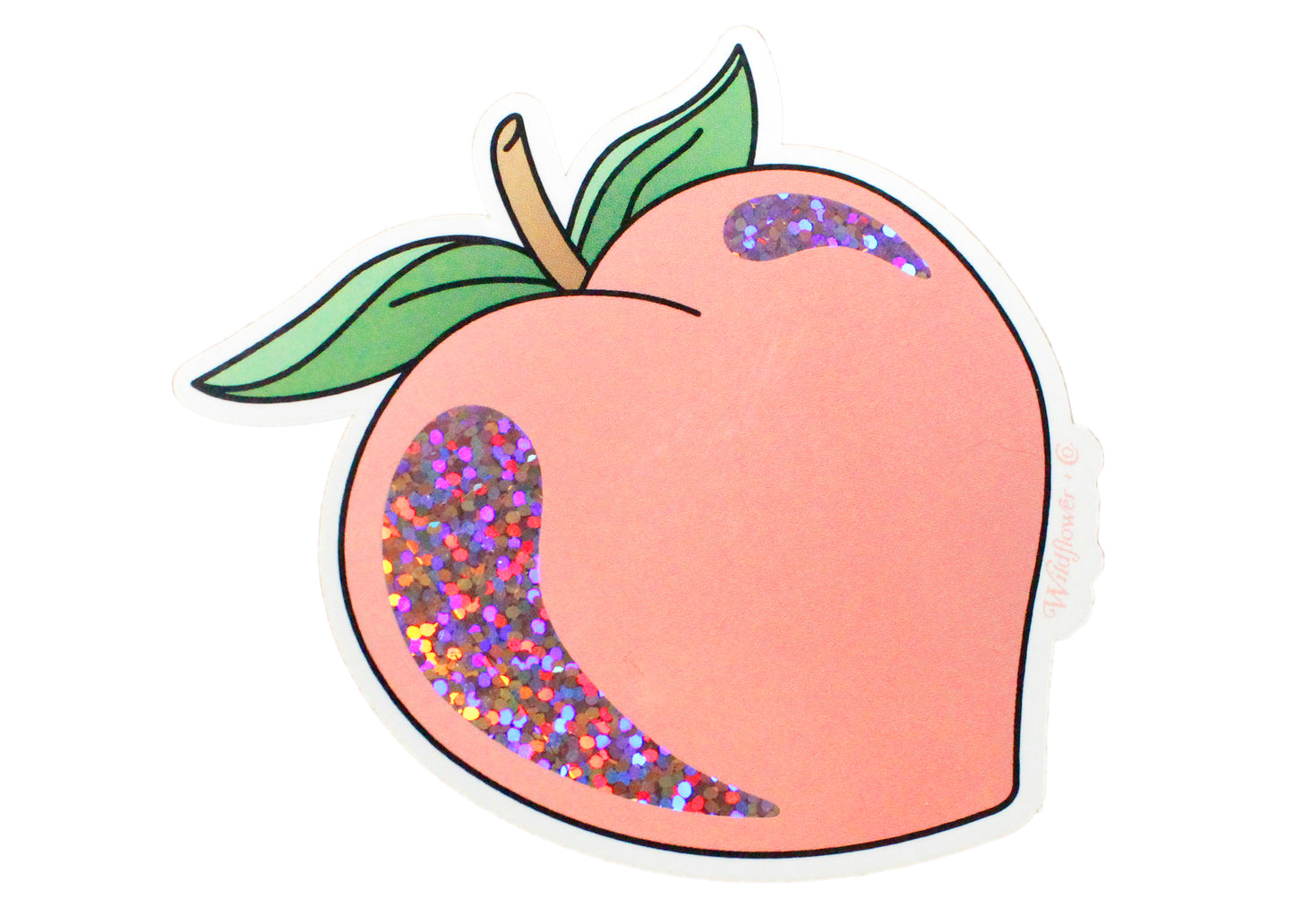 Peach Glitter Sticker