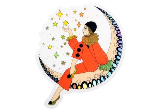 Pierrot On The Moon Holographic Sticker