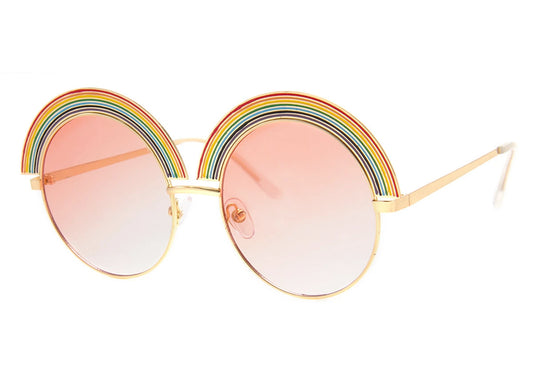 Rainbow Sunglasses in Gold/Pink