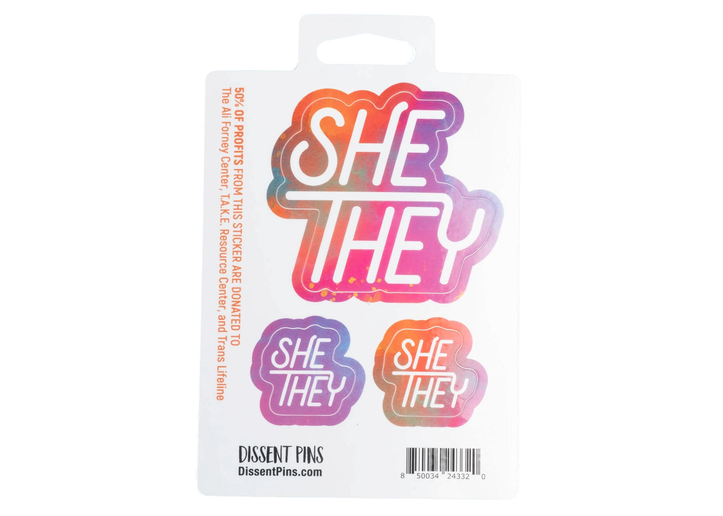 She They Pronoun Sticker Sheet