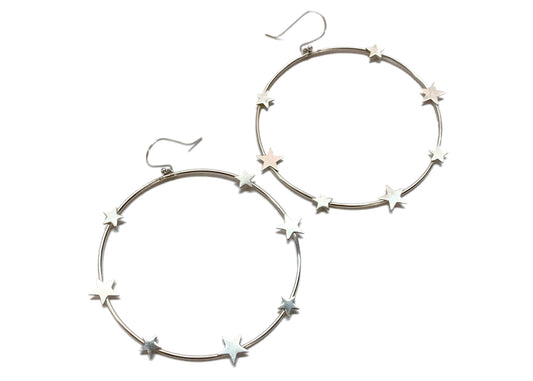 Starfield Hoop Earrings in Sterling Silver