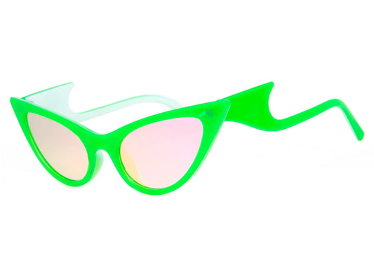 Sugar Pie Sunglasses in Green & Mirror