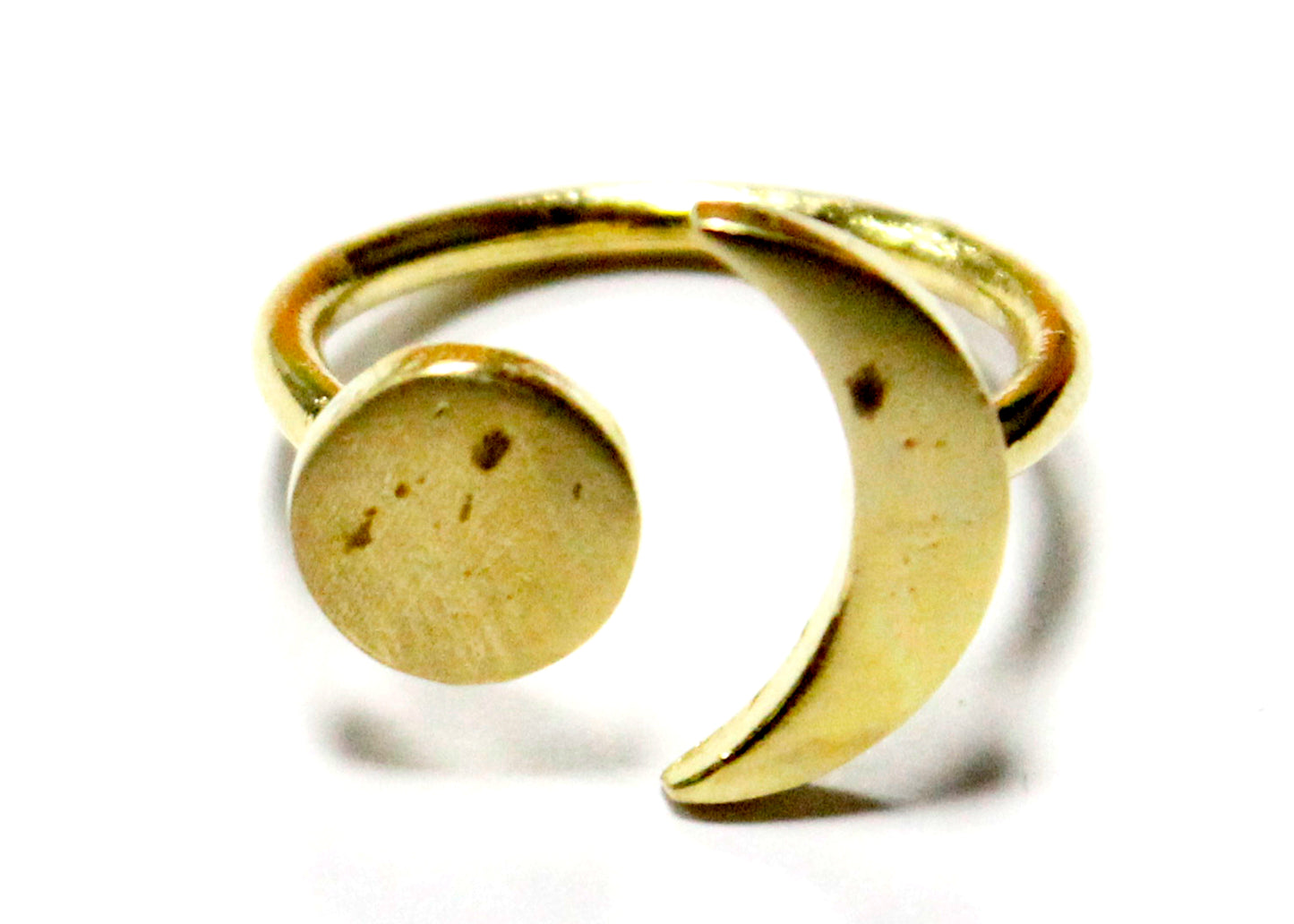 Sun and Moon Ring in Brass