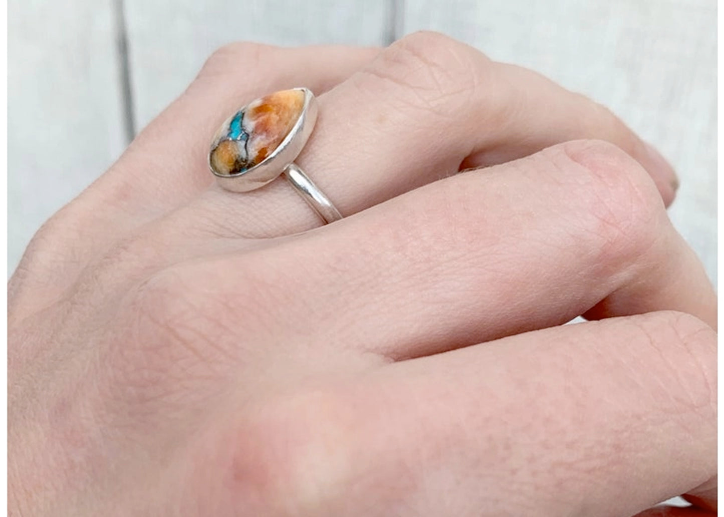 Teardrop Ring in Spiny Turquoise