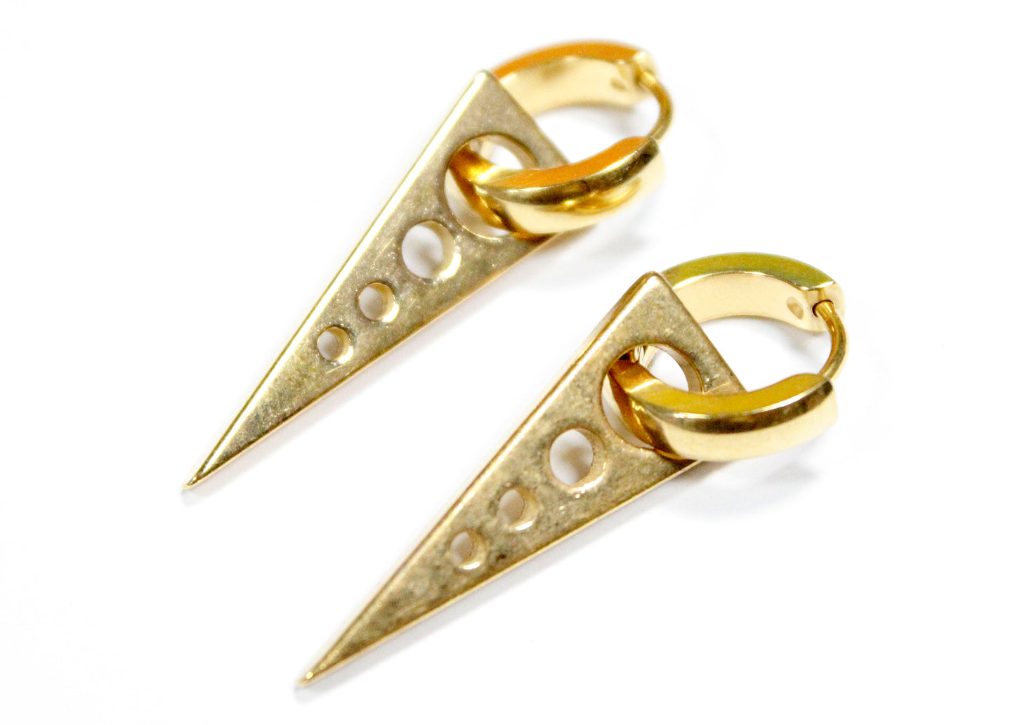 Triangle Hoop Earrings in Gold