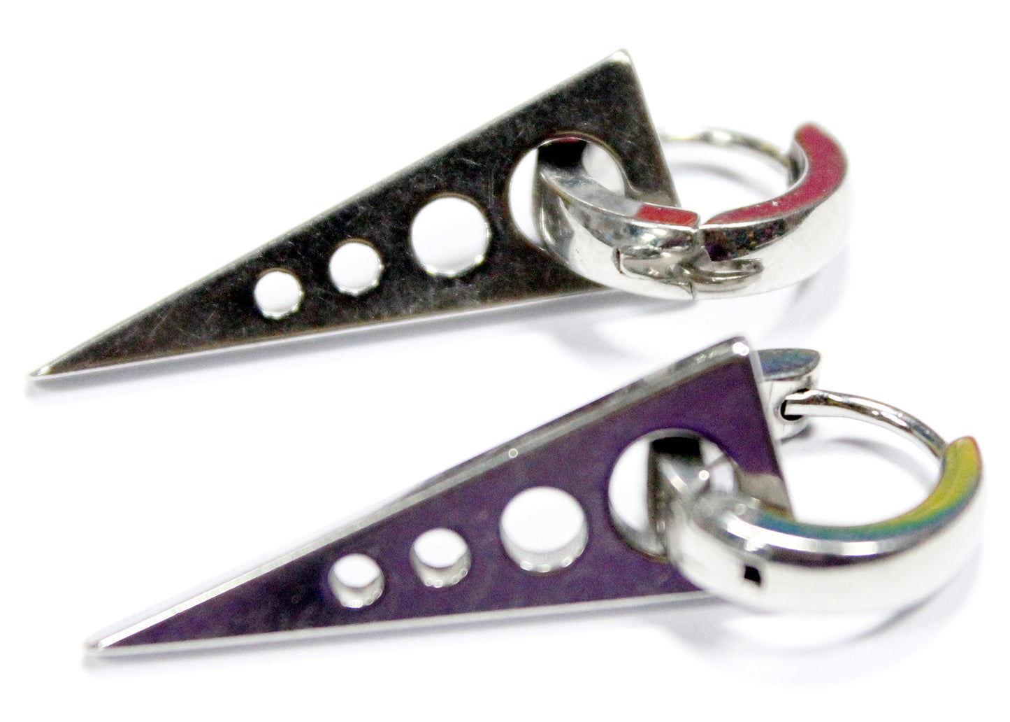 Triangle Hoop Earrings in Silver