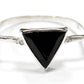 Onyx Triangle Ring In Sterling Silver