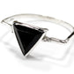 Onyx Triangle Ring In Sterling Silver