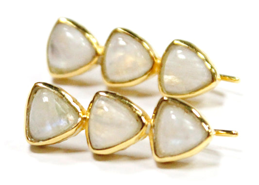 Trifecta Drop Crawler Earrings in Gold Vermeil with Moonstone