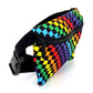 Ultra Slim Fanny Pack in Indy Checkered Rainbow Black