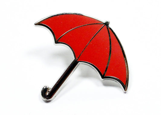 Umbrella Enamel Pin in Red