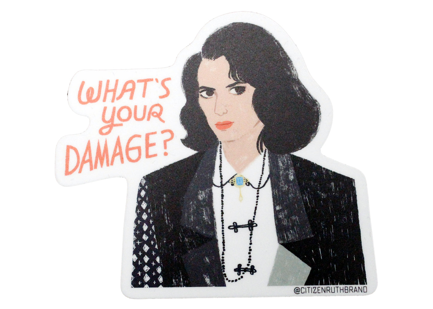 What's Your Damage Heather Sticker