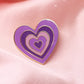 Y2K Heart Enamel Pin in Purple/Lilac