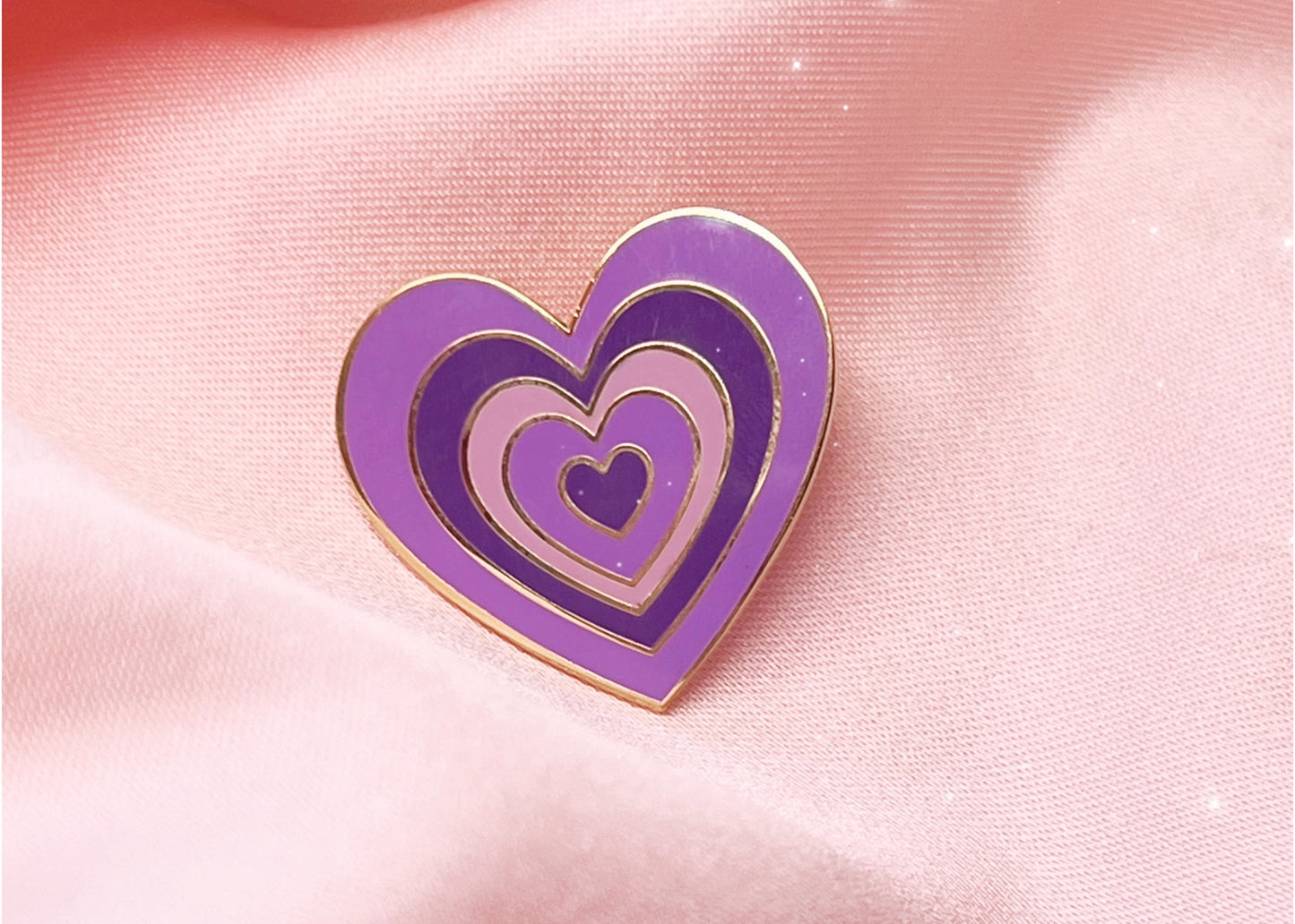 Y2K Heart Enamel Pin in Purple/Lilac
