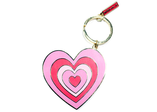 Y2K Heart Keychain in Pink