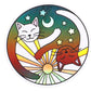 Yin Yang Sun & Moon Cats Holographic Sticker